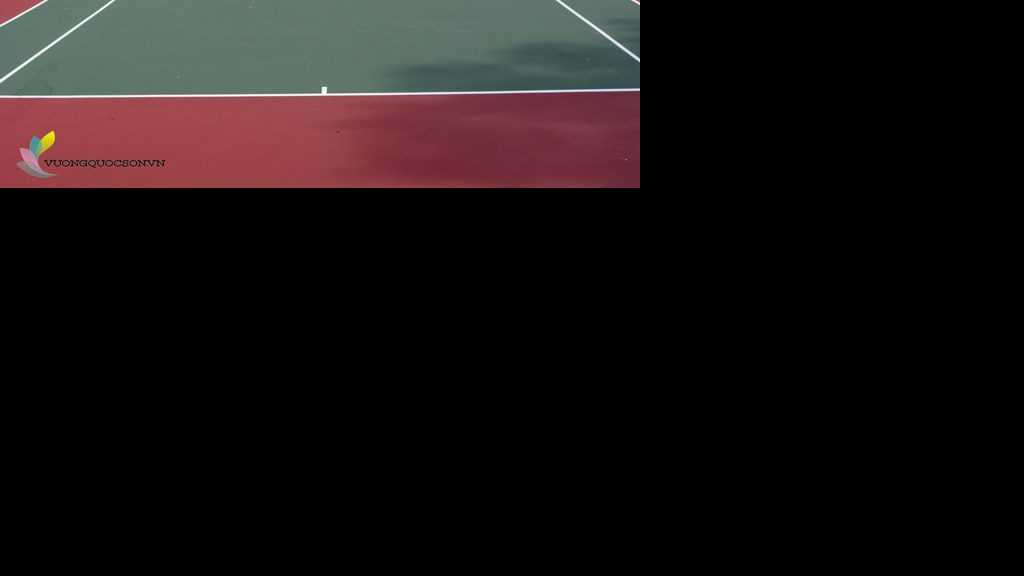 cropped tennis court resurfacing action asphalt