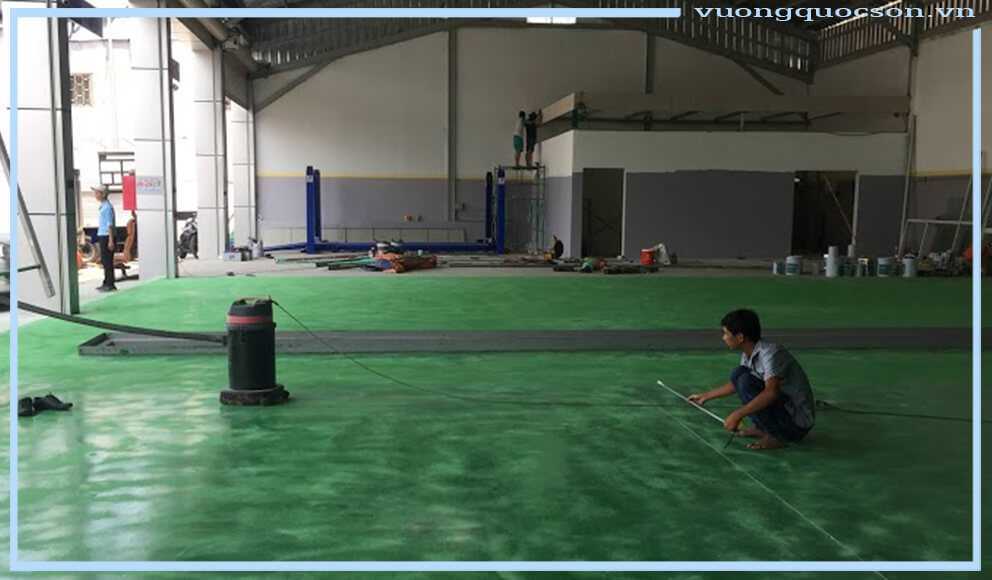 thi công sơn Epoxy tự san phẳng sàn bê tông