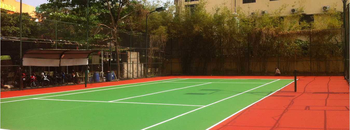 Thi Công Đổ Bê Tông Thảm Nhựa Nóng Asphalt Sân Tennis
