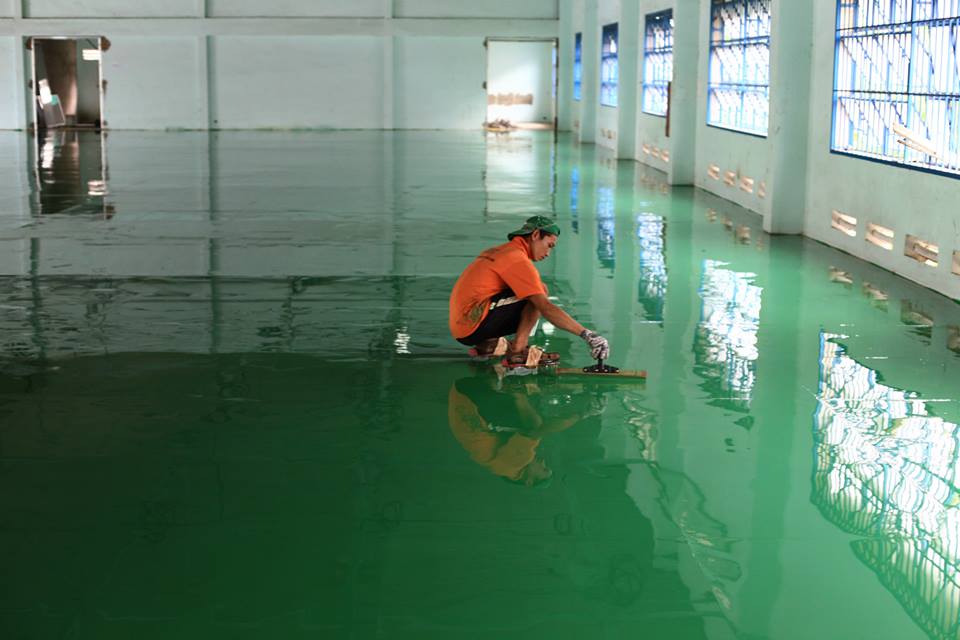 thi công sơn epoxy tự san phẳng cho phòng sạch