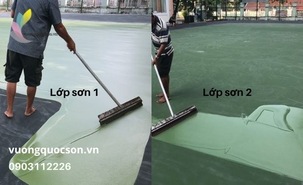 Thi công lớp bề mặt sân thể thao