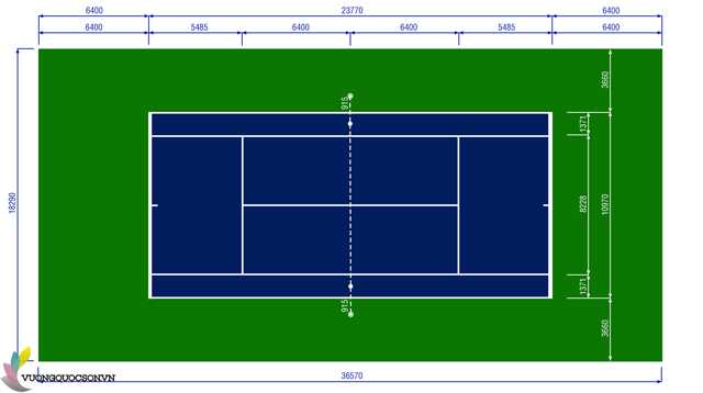 Kích Thước Tiêu Chuẩn Của Sân Tennis
