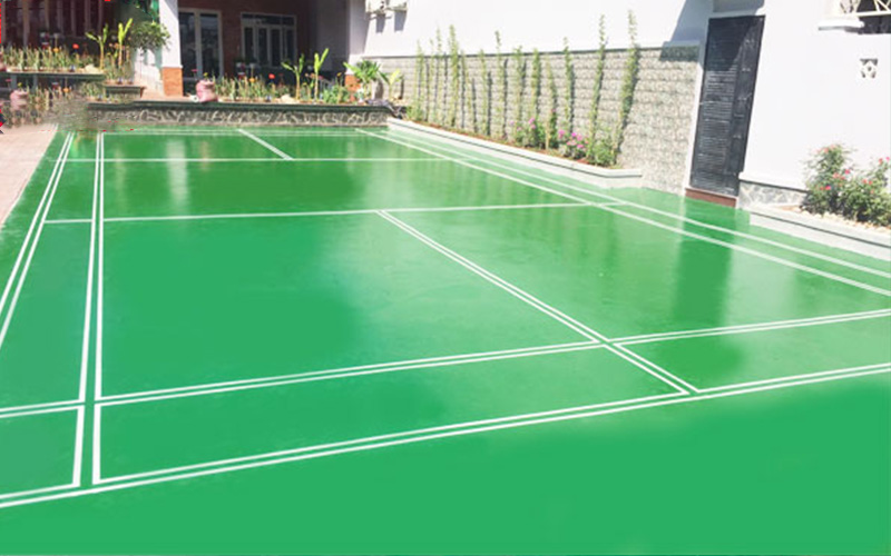 thi công sân cầu lông ngoài trời đúng kỹ thuật